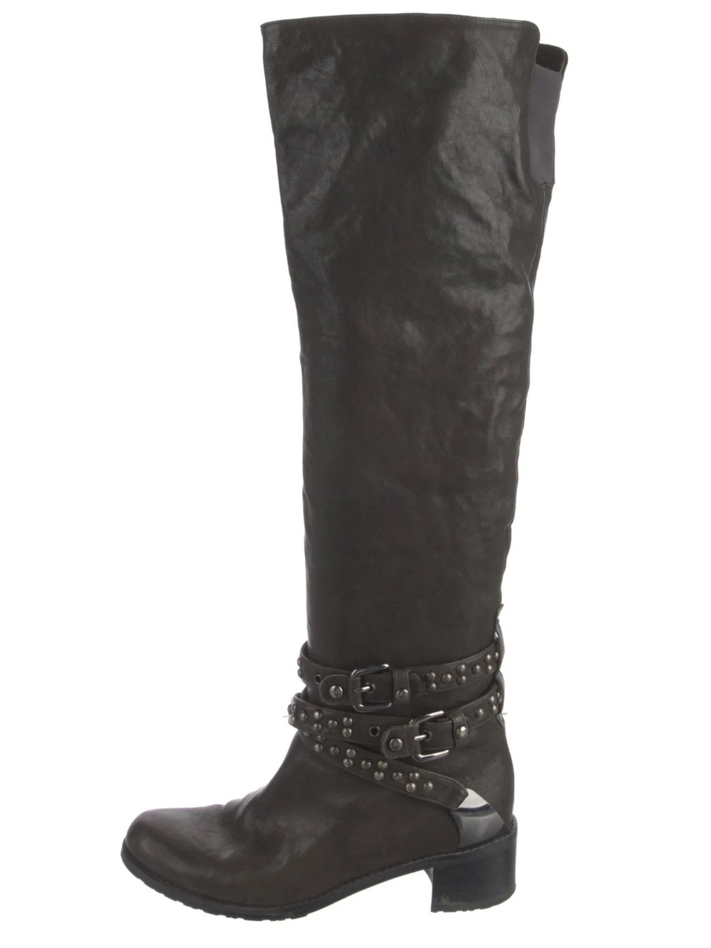 STUART WEITZMAN Yeeha Knee High Boot Leather Studded Accents Boots Size 7.5